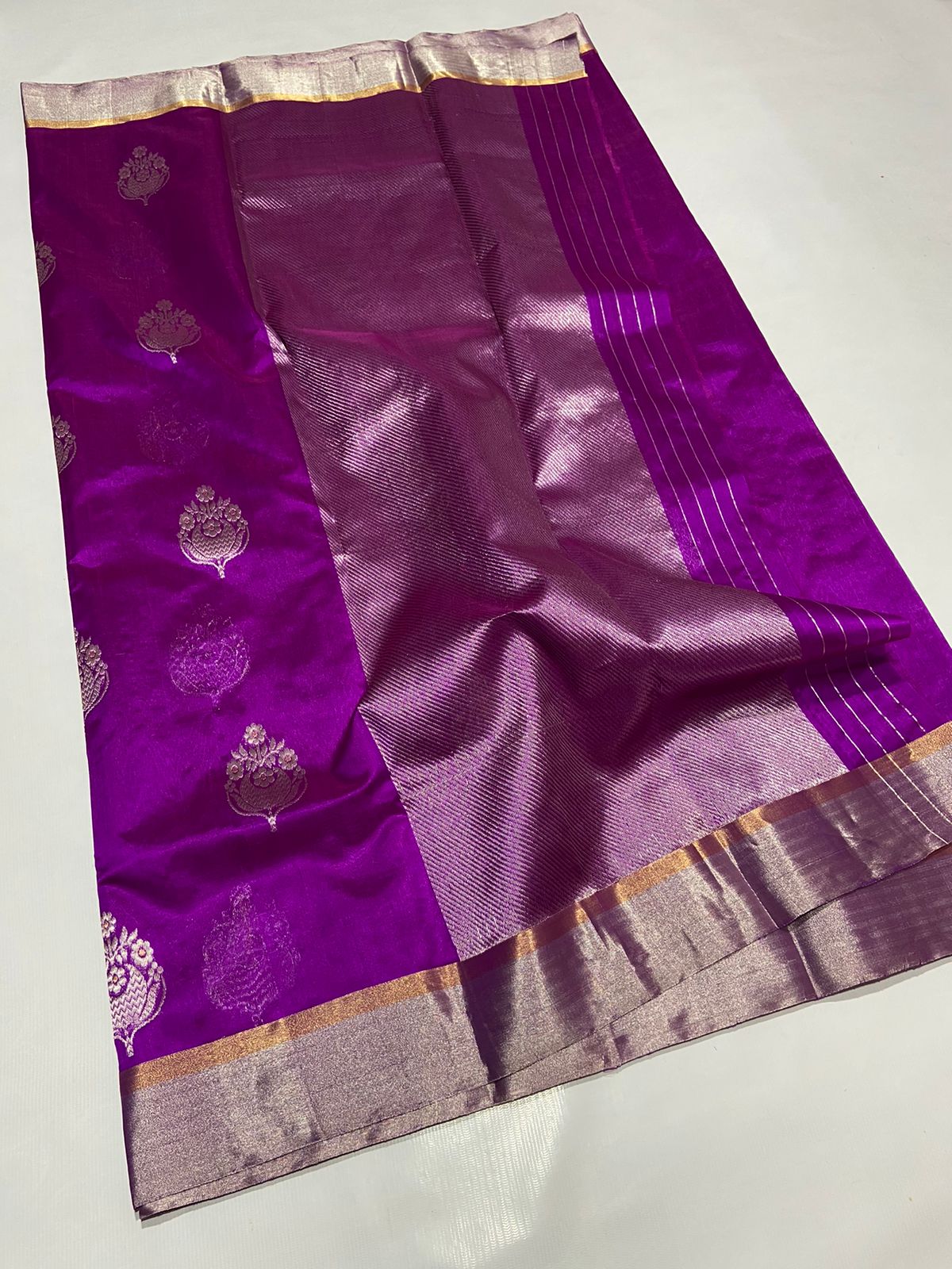 PURPLE CHANDERI SAREE