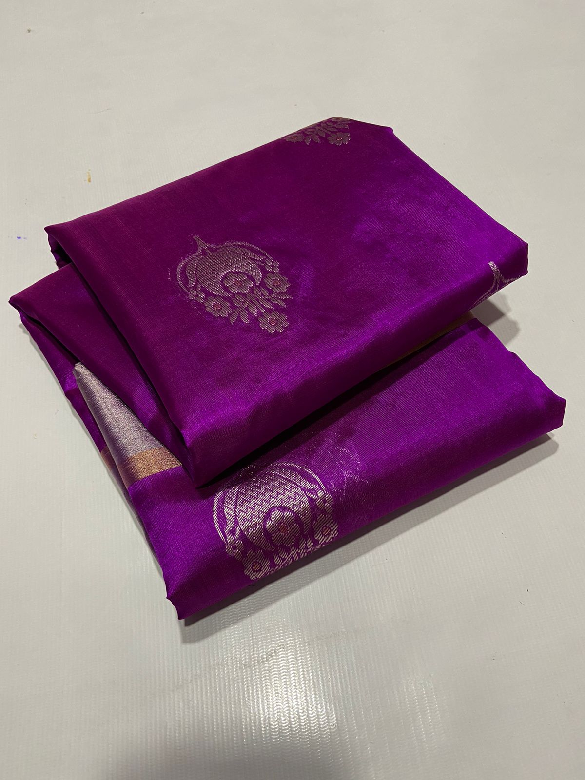 PURPLE CHANDERI SAREE