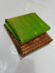 GREEN CHANDERI SAREE