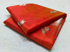 ORANGE CHANDERI SAREE