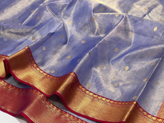 BLUE/RED CHANDERI SAREE