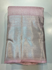 SILVER /PASTELPINK KANCHI SILK SAREE