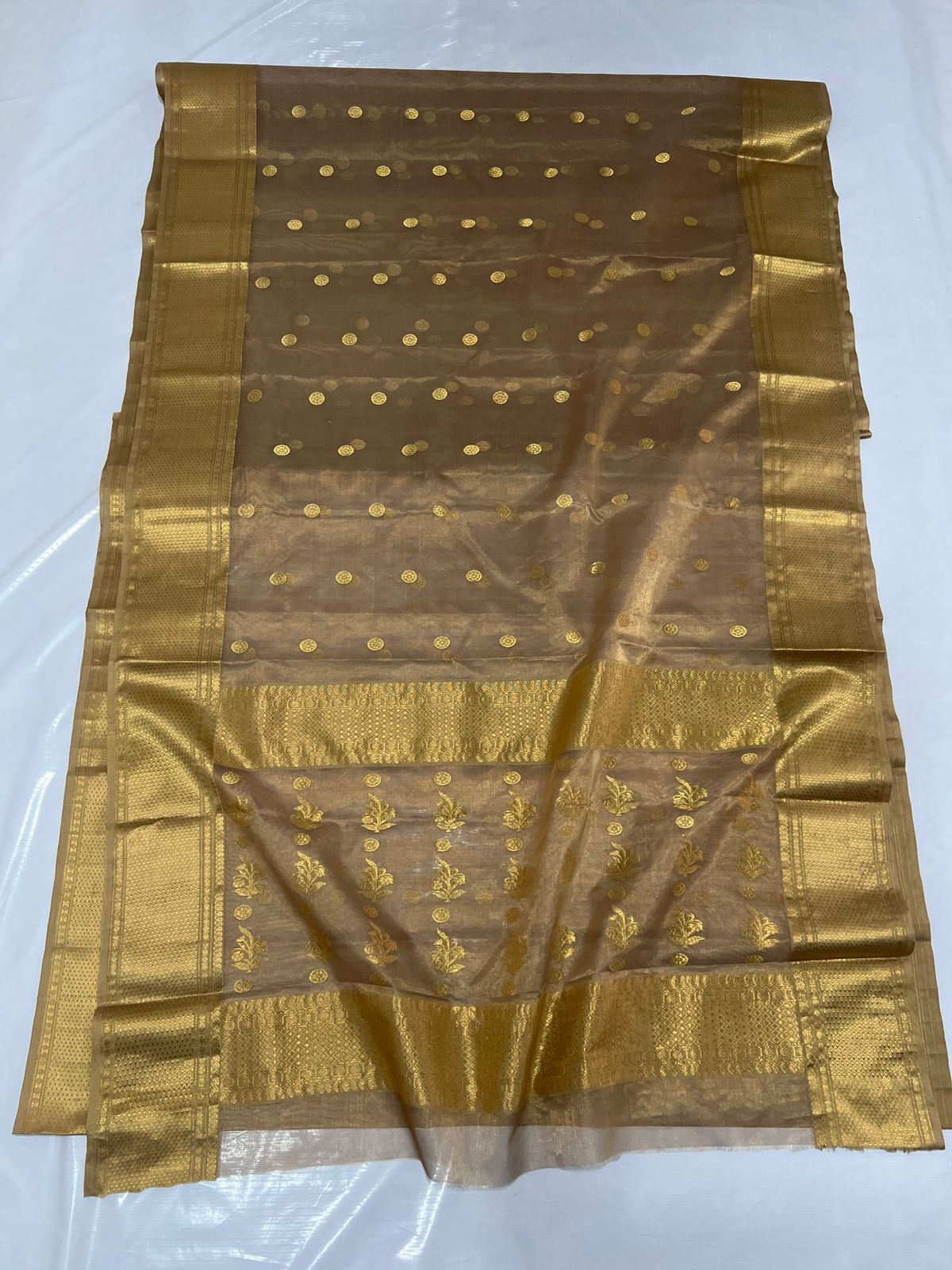 GOLD CHANDERI SAREE