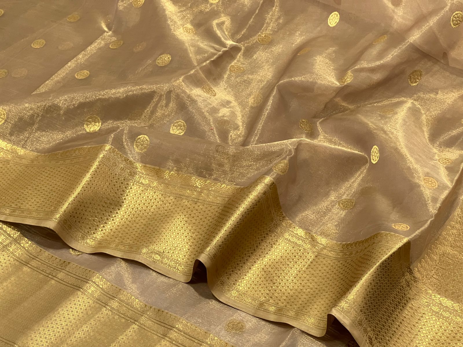 GOLD CHANDERI SAREE