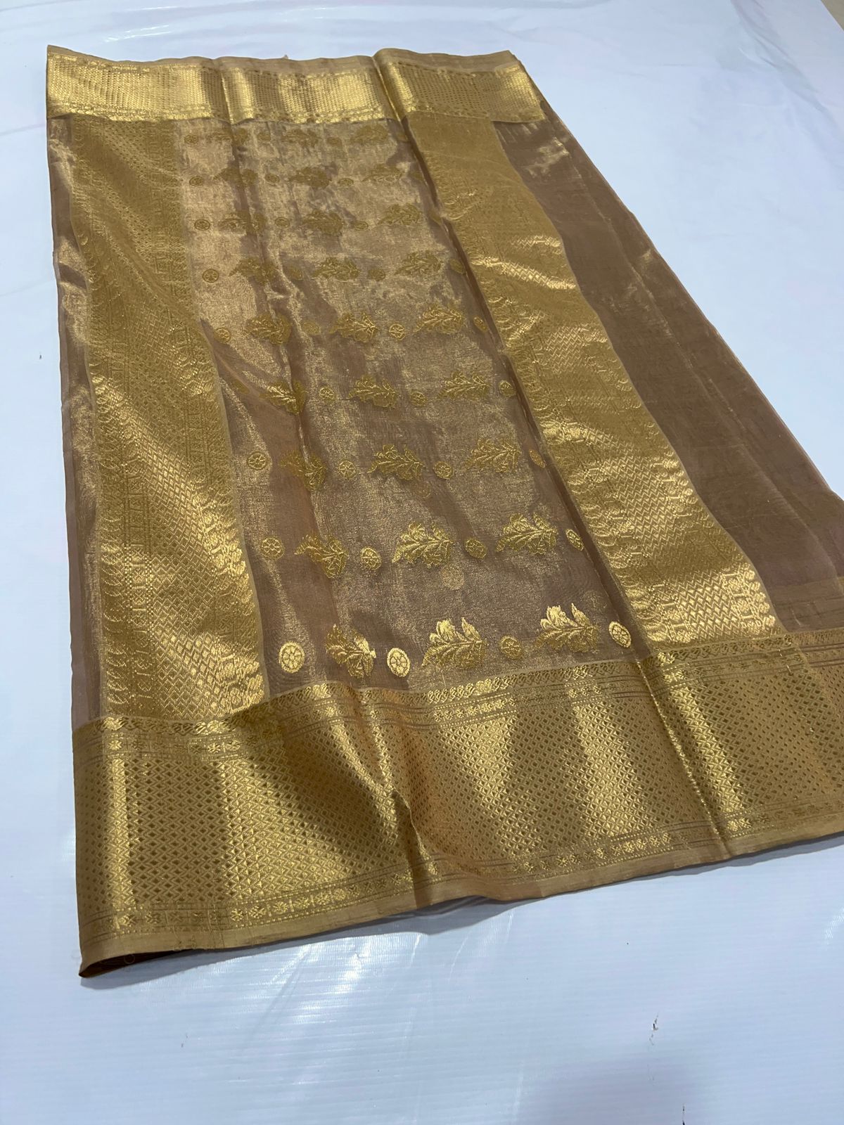 GOLD CHANDERI SAREE