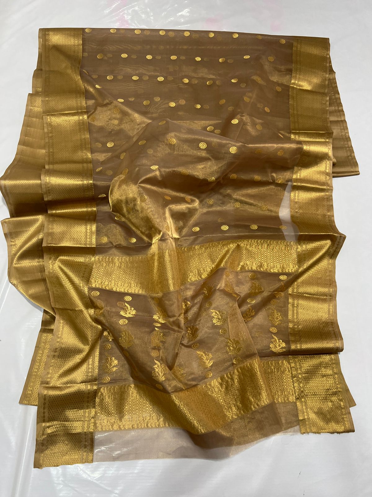 GOLD CHANDERI SAREE