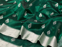 GREEN CHANDERI SAREE