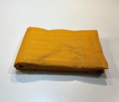 YELLOW PLAIN BRODER KANCHIPURAM SILK SAREE