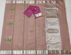 BROWN & PURPLE ZARI KOTA SAREE