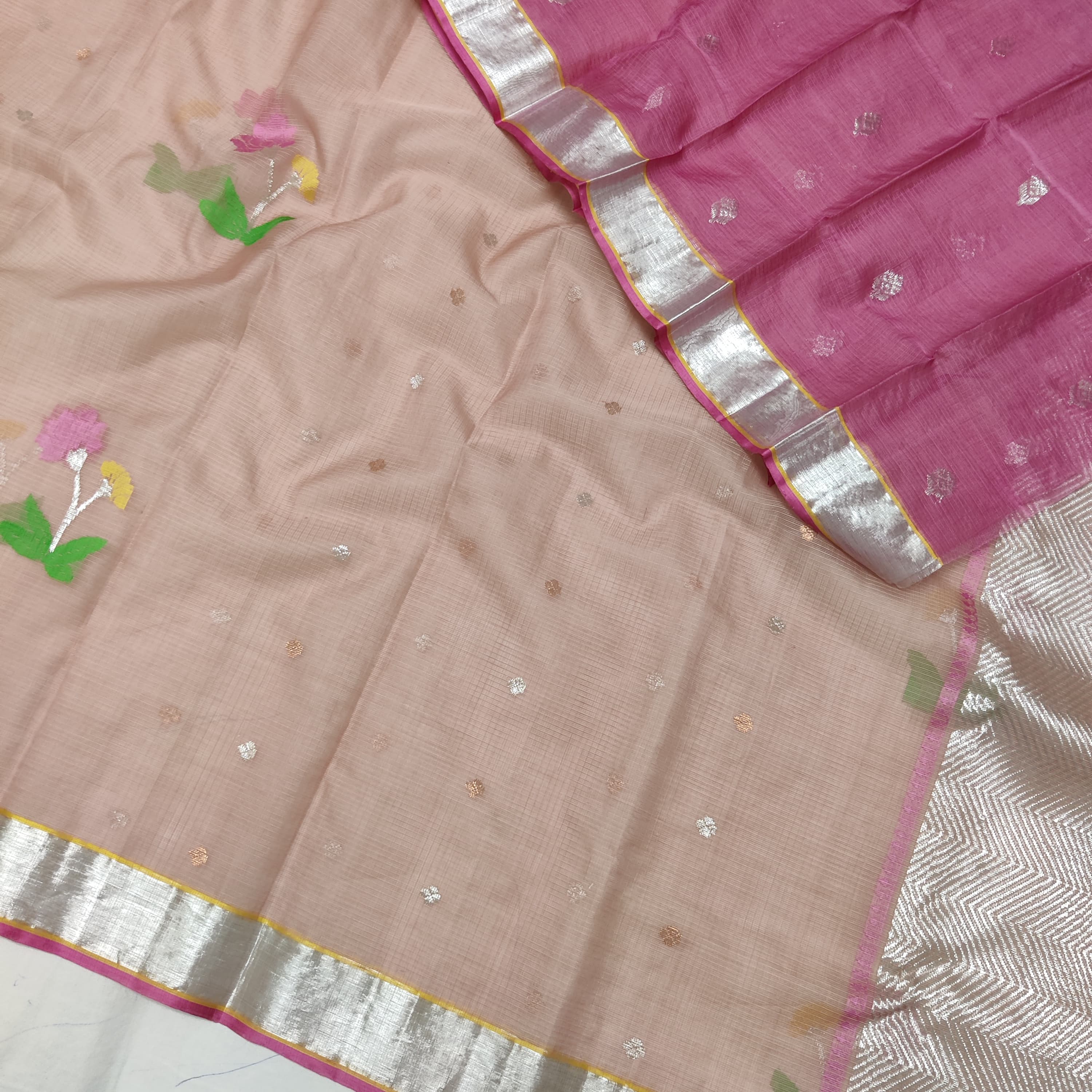 BROWN & PURPLE ZARI KOTA SAREE