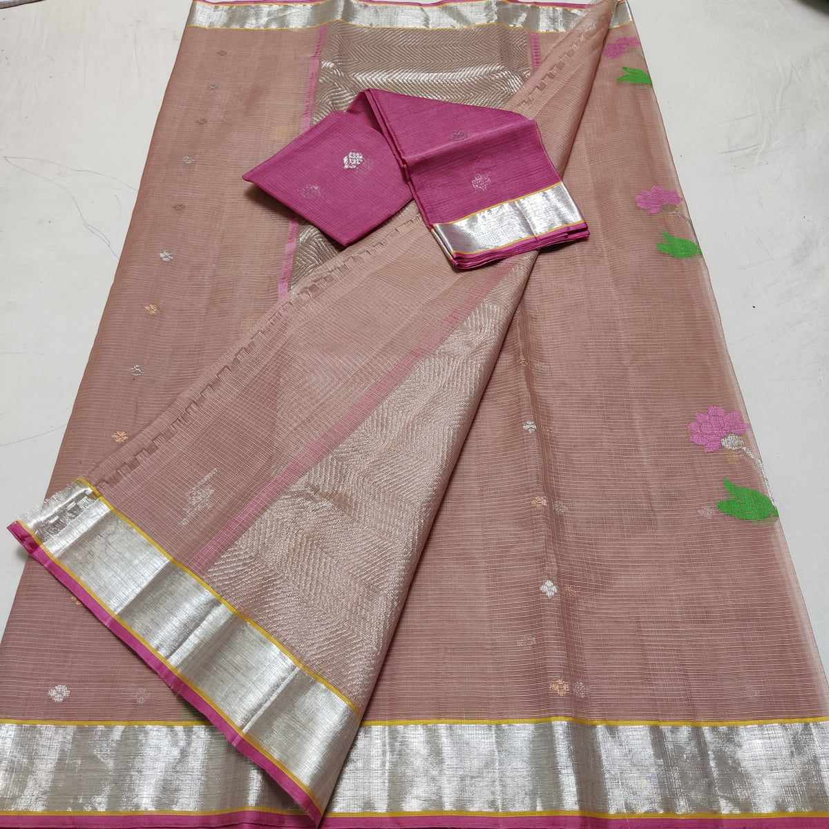 BROWN & PURPLE ZARI KOTA SAREE