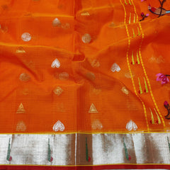 ORANGE COLOUR & GOLDEN BORDER ZARI KOTA SAREE