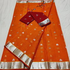 ORANGE COLOUR & GOLDEN BORDER ZARI KOTA SAREE